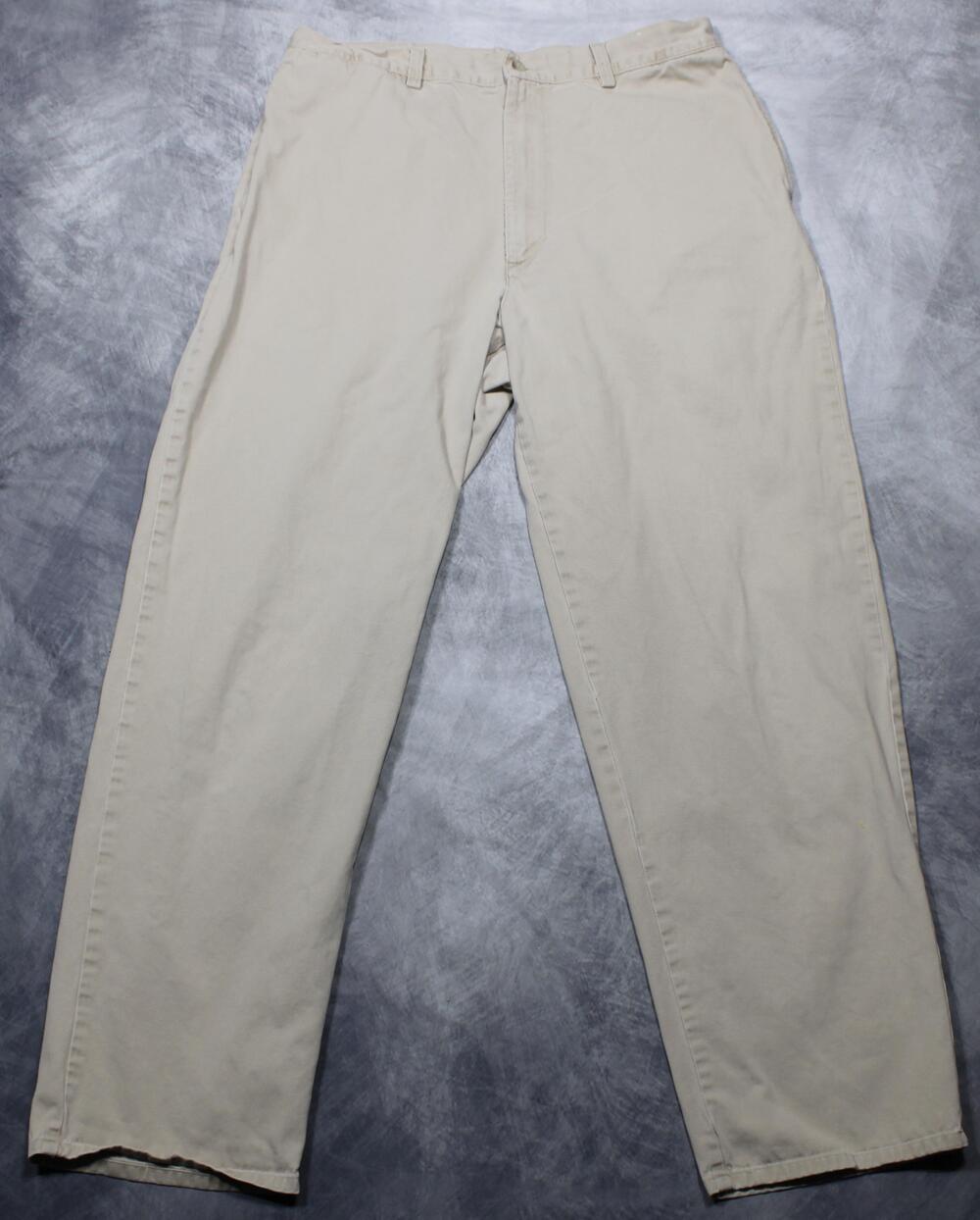Vintage Polo Ralph Lauren Pants Mens 36x32 (36x31) Beige Cotton Chino USA